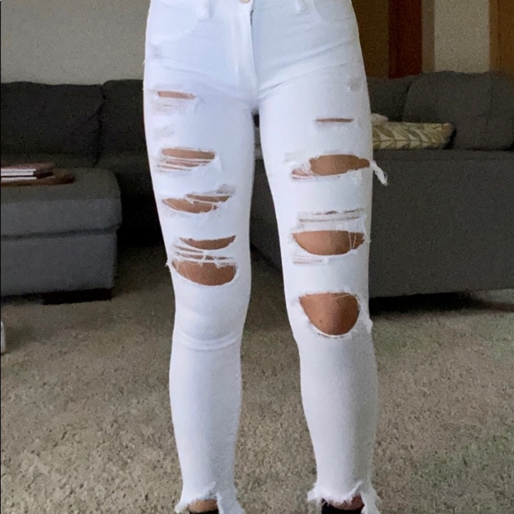 american eagle white jeans